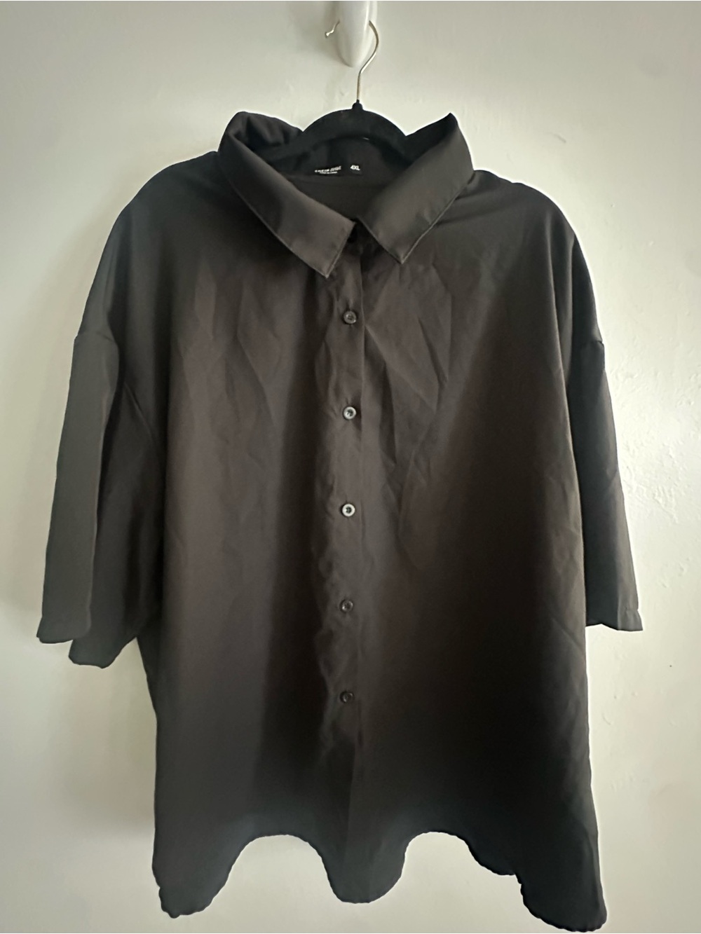 SHEIN Black Oversized Button-Down Shirt